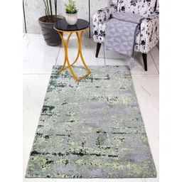 Saral Home Green Abstract Anti-Skid Polyester Carpet-picture-12