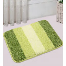 saral home Green and Blue Geometric Microfibre 20x14 Inches AntiSkid Bath Mat (Set of 2)-picture-30