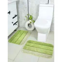Saral Home Green Polyester Bathmats Set of 2-picture-24