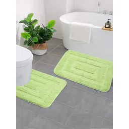 Saral Home Green Set Of 2 Woven Rectangular Bath Rugs-picture-45