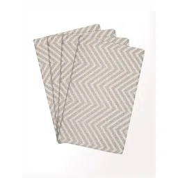 Saral Home Grey 4 Pieces Chevron Cotton Rectangle Table Placemats image 1