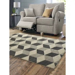 Saral Home Grey & Beige Geometric Cotton Carpet-picture-19