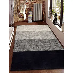 Saral Home Grey & Black Colourblocked Anti-Skid Dhurrie-picture-39