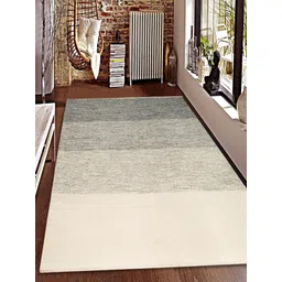 Saral Home Grey & White Striped Handloom Made Woven Dhurrie-picture-33