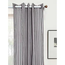 Saral Home Grey & White Striped Room Darkening Window Curtain-picture-18