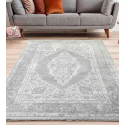 saral home Grey Persian Cotton 4 ft x 6 ft Machine Made Carpet-picture-22