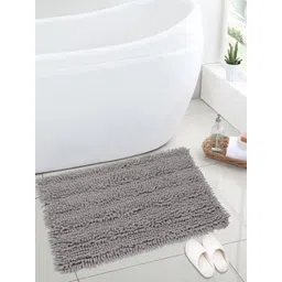 Saral Home Grey Solid Cotton 1666 GSM Shaggy Bath Mat-picture-42
