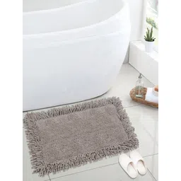 Saral Home Grey Solid Cotton 1666 GSM Shaggy Bath Mat-picture-43