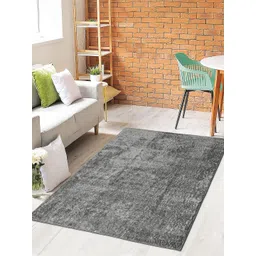 Saral Home Grey Solid Cotton Shaggy Anti-Skid Carpet-picture-31