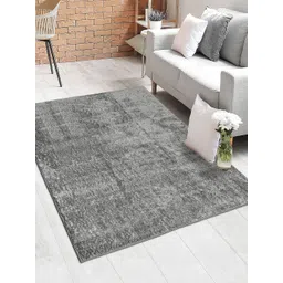 Saral Home Grey Solid Cotton Shaggy Carpet-picture-36