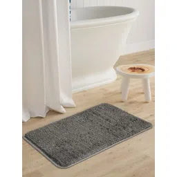 Saral Home Grey Solid Neo Shaggy Yarn Microfibre Anti-Skid Bath Mat-picture-18