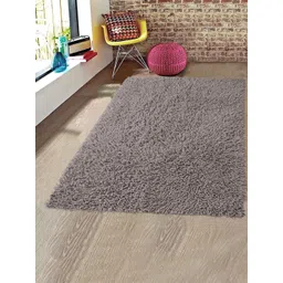 Saral Home Grey Solid Shaggy Anti-Skid Carpet-picture-23