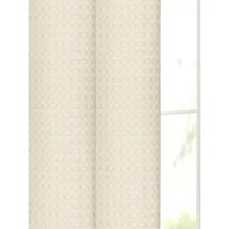 Saral Home Ivory Cotton Checkered Curtain image 4