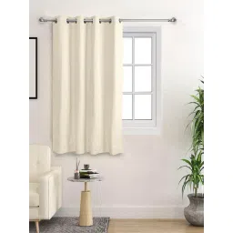 Saral Home Ivory Cotton Checkered Curtain image 2