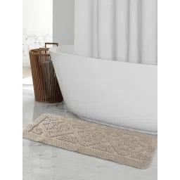 Saral Home KAKU Medallion Beige Cotton Antiskid Bath Runner-picture-17