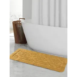 Saral Home KAKU Medallion Gold Cotton Antiskid Bath Runner-picture-19