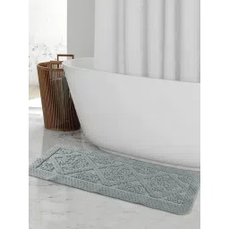 Saral Home KAKU Medallion Grey Cotton Antiskid Bath Runner-picture-20