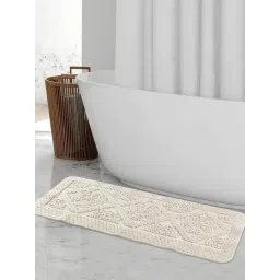 Saral Home KAKU Medallion Ivory Cotton Antiskid Bath Runner-picture-18