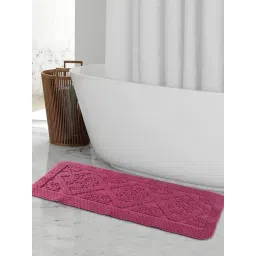 Saral Home KAKU Medallion Maroon Cotton Antiskid Bath Runner image 1
