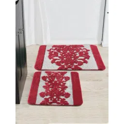 Saral Home KSCHINO Geometric Maroon Microfibre Bath Mat (Set of 2)-picture-25