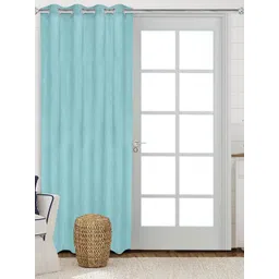 Saral Home LA CRME Set of 1 Teal Long Door Curtains-picture-29