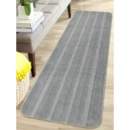 Saral Home Light Grey Microfibre Stripes Antiskid Runner-picture-11
