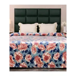 Saral Home Lt.Blue Polyester Floral 1500 GSM DIANA light weight Cloudy Mink Silky-Soft Quilt-image-12