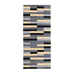Saral Home LUCIER Black  & Yellow Printed Cotton Anti Skid Rectangle Floor Runner-picture-30