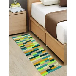 Saral Home LUCIER Green & Yellow Geometric Printed Cotton Anti Skid Rectangle Floor Runner-picture-32