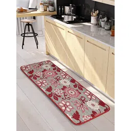 Saral Home Maroon & Beige Floral Tufted Anti-Skid Floor Runner-picture-34