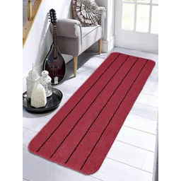 Saral Home Maroon & Black Striped Anti Slip Polyester Kitchen Runner-picture-11