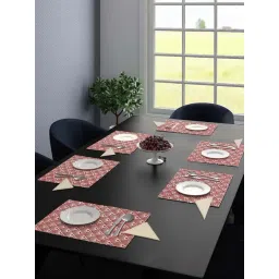 Saral Home Maroon Cotton 42 TC Placemats with Napkin - Set of 12-picture-39