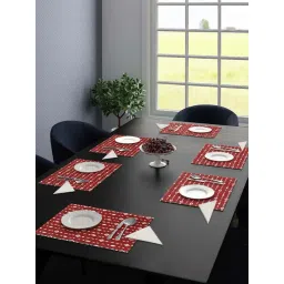 Saral Home Maroon Cotton 42 TC Placemats with Napkin - Set of 12-picture-41