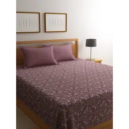 Saral Home Maroon Printed 500 TC Bedsheet with 2 Pillow Covers-picture-41