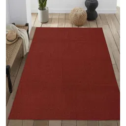saral home Maroon Solid Polypropylene 4 ft x 6 ft Hand Woven Carpet-picture-31