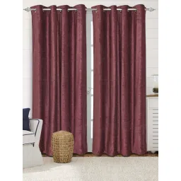 Saral Home Mauve 4x9 ft. Reversible Satin & Velvet Blackout Curtain Pack of 2-picture-36