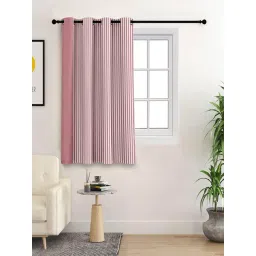 Saral Home Mehroon Cotton Stripe Curtain-picture-39
