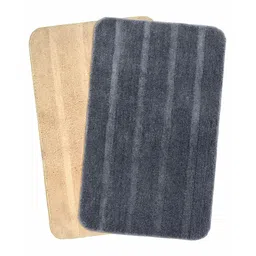 Saral Home Microfiber Small Anti Slip Bathmat Pack of 2 - Beige Grey-picture-32