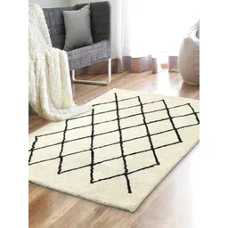 Saral Home Off-White & Black Printed Cotton Rectangular Carpet-picture-17
