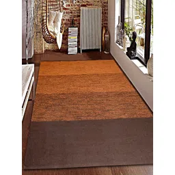 Saral Home Orange & Brown Striped Hand-Woven Anti-Skid Dhurrie-picture-40