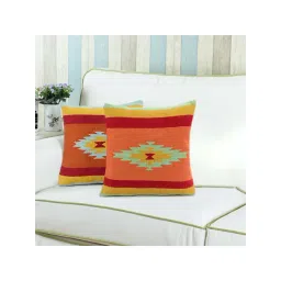 Saral Home Orange Cotton Cushion Covers - Set of 2-picture-15