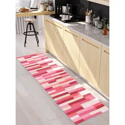 Saral Home Pink & Peach Color Textured Pure Cotton Anti Skid Floor Runner-picture-34