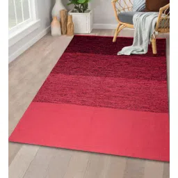 saral home Pink Cotton Hand Woven 4 x 6 Feet Dhurrie-picture-17