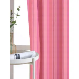 Saral Home Pink Cotton Stripe Curtain-picture-31