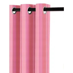 Saral Home Pink Cotton Stripe Curtain-picture-35