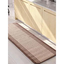 Saral Home POWER Beige & Brown Striped Rectangular Anti-Skid Bedside Runner-picture-31