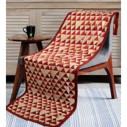 saral home Red Cotton Printed 63X55 Inch Reversible Throw-picture-23