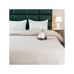 Saral Home Self Stripe All Season Bedspread-Comforter-Quilt with 2 Pillow Cover Beige-picture-36