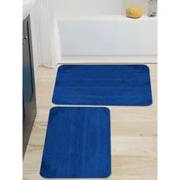 Saral Home Set Of 2 Blue Solid Anti-Skid Bath Rugs-picture-39