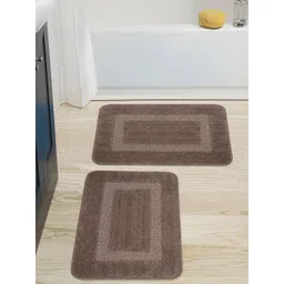Saral Home Set of 2 Brown Microfibre Anti-Skid Bath Mats-picture-37